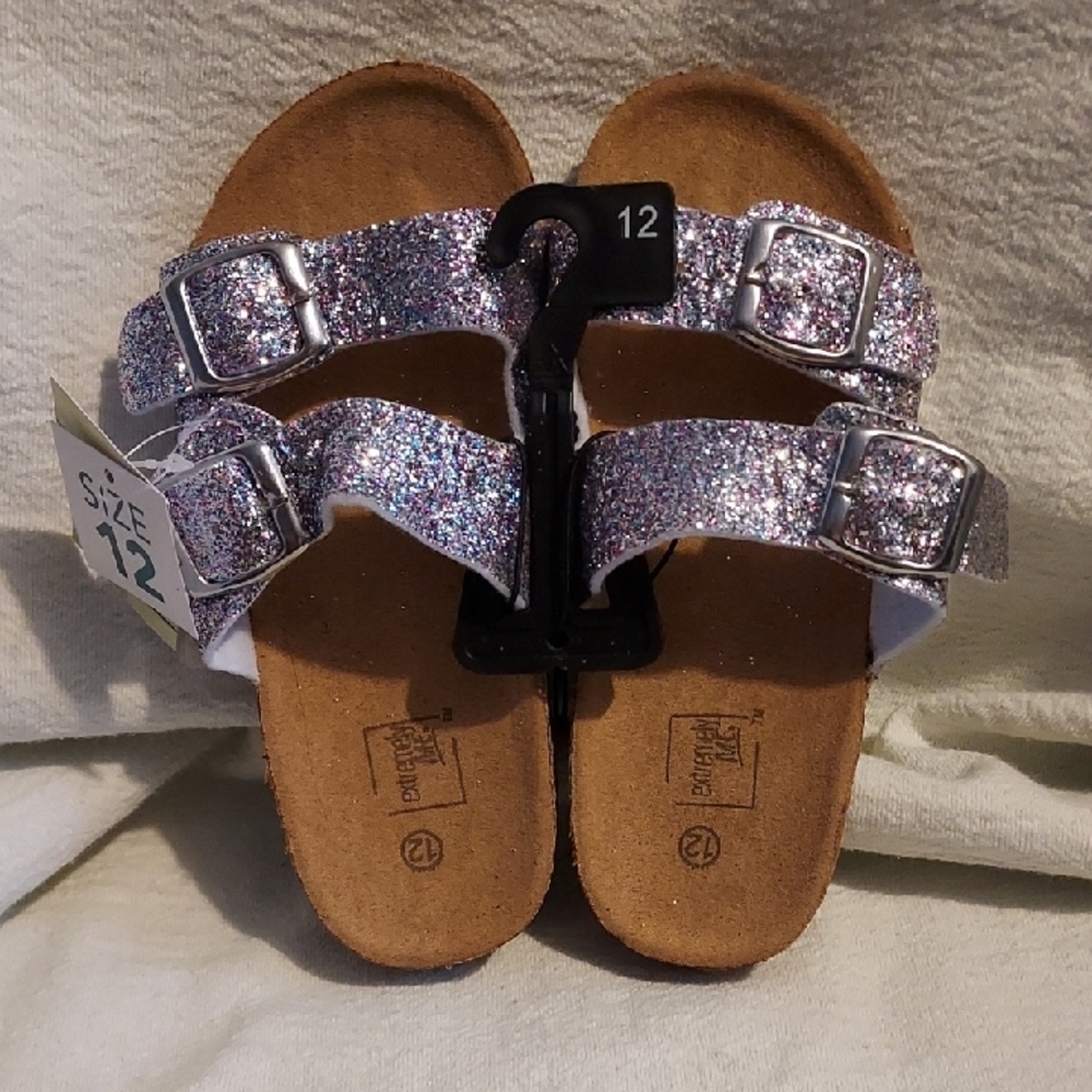 Extremely Me Silver Sandals with Adjustable Straps and Contoured Footbed